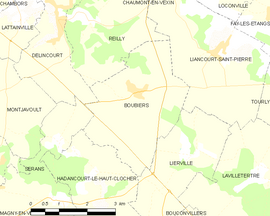 Mapa obce Boubiers