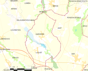 Poziția localității Gardères