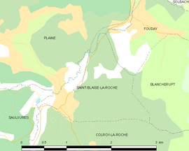 Mapa obce Saint-Blaise-la-Roche