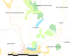 Mapa obce Curbigny