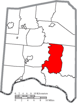 布拉什克里克镇区在亚当斯县的位置