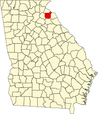 Map of Džordžija highlighting Franklin County