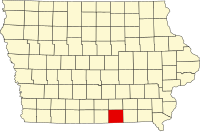 Locatie van Appanoose County in Iowa