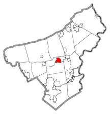 Kartta Nazarethista, Northampton County, Pennsylvania Highlighted.png