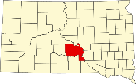 Locatie van Lyman County in South Dakota