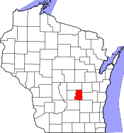 Map of Wisconsin highlighting Green Lake County.svg