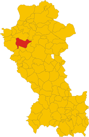 Map of comune of Bella (province of Potenza, region Basilicata, Italy).svg