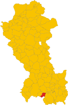 Map of comune of Castelluccio Inferiore (province of Potenza, region Basilicata, Italy).svg