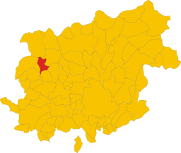 Kommunens läge i Benevento