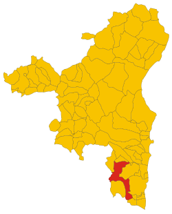 Map of comune of Ulassai (province of Nuoro, region Sardinia, Italy) - 2016.svg