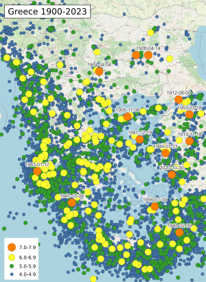 300px map of earthquakes in greece 1900 2017.svg