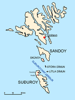 Kart med Suðuroy
