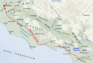 March of Hannibal on Rome and the proconsul Fulvius Flaccus Marcia di Annibale su Roma da Capua.png