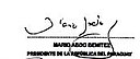 Assinatura de Mario Abdo Benítez