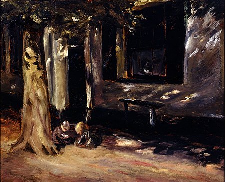 Max Liebermann, Holländisches Bauernhaus mit zwei spielenden Kindern.jpg