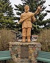 The sculpture of St. Urho, located in the town of Menahga in the Wadena County, Northwestern Minnesota