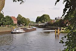 Río Ems cerca de la ciudad de Meppen.