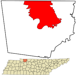 Location in Montgomery County and the state of تنسی ایالتی.