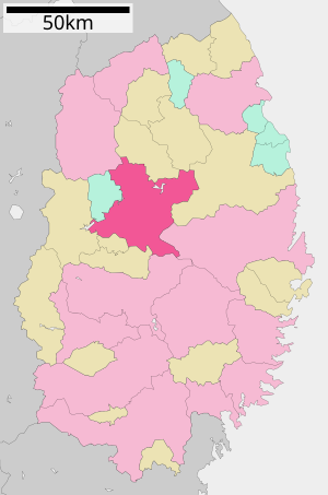 Ubicación de Moriokas en la prefectura