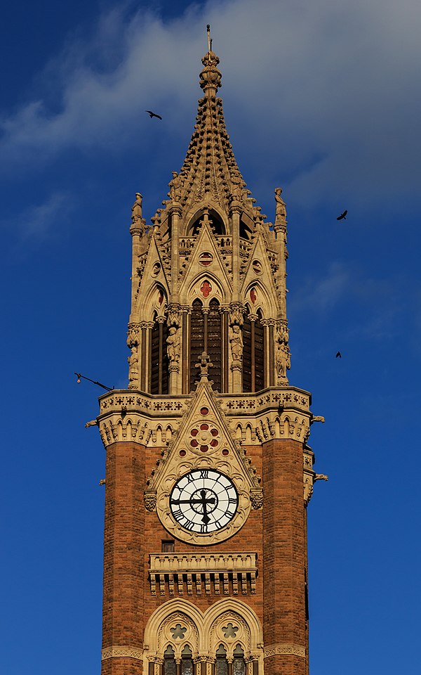 Rajabai Clock Tower, located at the Fort campus, was built in 1878.