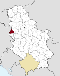 Location of the municipality of Loznica within Serbia