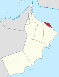 मानचित्र जिसमें मस्क़त محافظة مسقط‎‎ \ Muscat हाइलाइटेड है