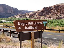 Sign replaced in September 2016 N-word Bill Canyon sign.JPG