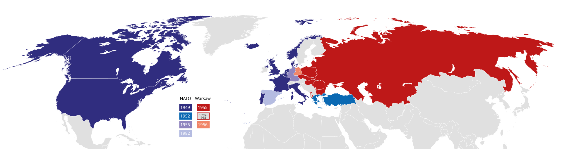 Сфера влияния ссср в европе. ОВД И НАТО карта мира. Карта НАТО И ОВД. Карта холодной войны НАТО ОВД. Страны НАТО И ОВД.