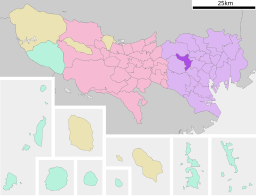 Nakanos läge i Tokyo prefektur