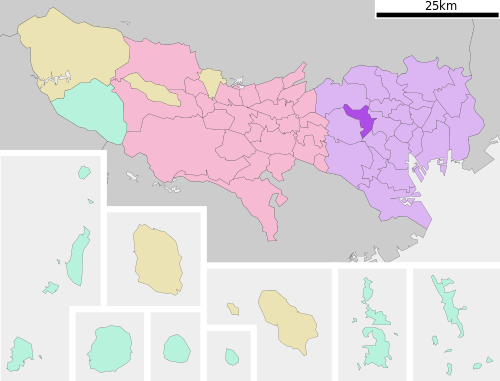 Location of Nakano in Tokyo Metropolis