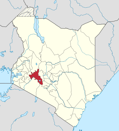 Location of Nakuru County in Kenya