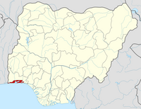 Location of Lagos State in Nigeria