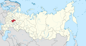 Nižni Novgorodin alue Venäjällä, alla kaupungin sijainti alueella