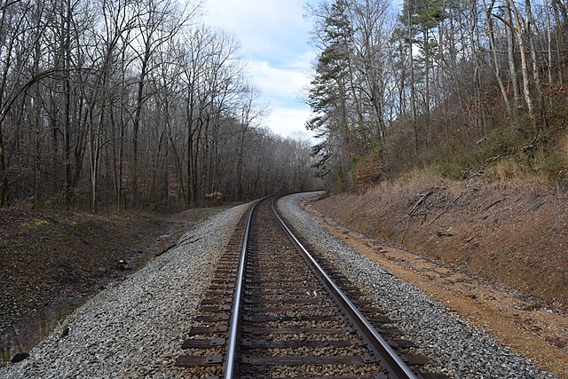 This section of the Norfolk Southern Railway was originally part of the Memphis & Charleston Railroad