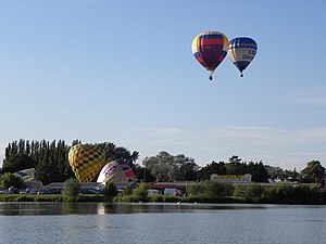 Balloons at the 2012 festival at Billing Aquadrome Northampton Balloon Festival (7813796336).jpg