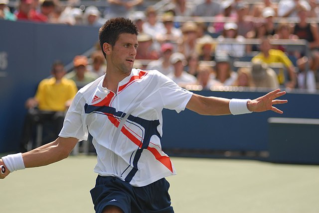 Djokovic during his first round match at the 2007 US Open