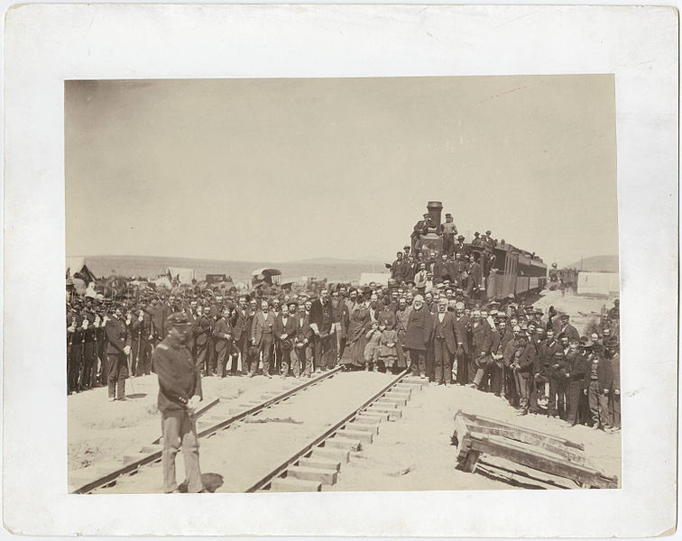 File:Officers at laying of the last rail Union Pacific Railroad by Andrew J Russell.jpg