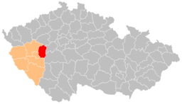 Situo de distrikto en Regiono Plzeň
