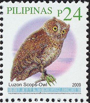 Filippiinien Otus longicornis 2009 -leima. Jpg