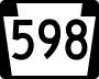 Pennsylvania Route 598 marker