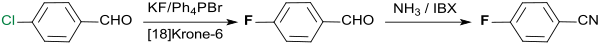 4-fluorobenzonitrile from 4-fluorobenzaldehyde