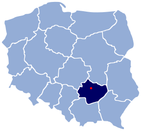 Poziția localității Kielce