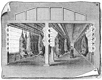 A room in a cold storage warehouse, c. 1891 PSM V39 D038 Room in a cold storage warehouse.jpg