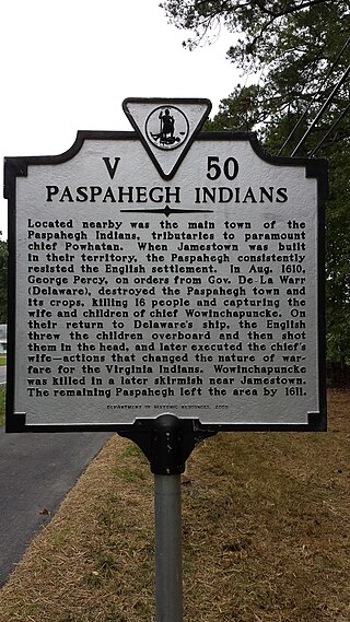 <span class="mw-page-title-main">Paspahegh</span> Historic Native American tribe