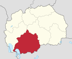 佩拉戈尼亚统计区在北马其顿的位置