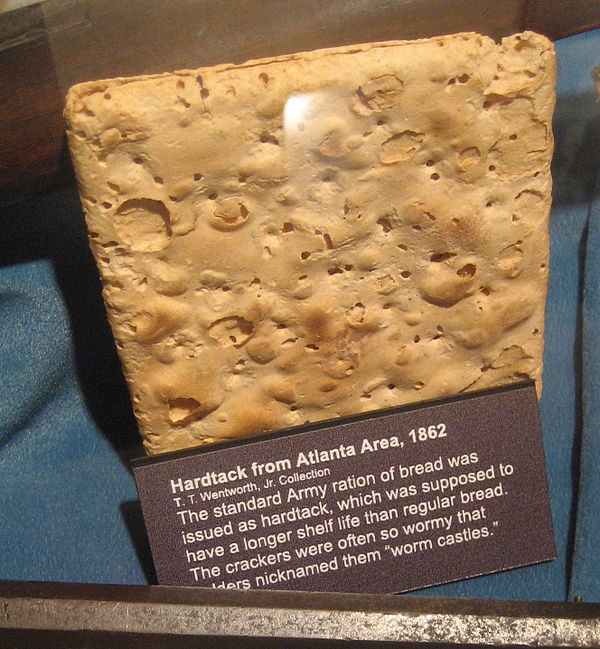 A preserved hardtack from the U.S. Civil War, Pensacola Museum of History, Florida