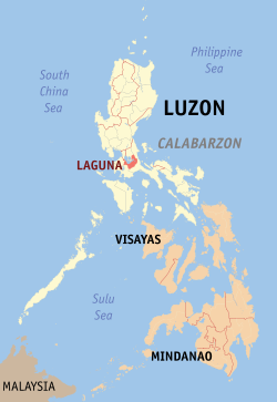 Mapa iti Filipinas a mangipakita ti pakasarakan iti Laguna.