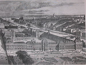 Vy över Tuilerierna med palatset 1857