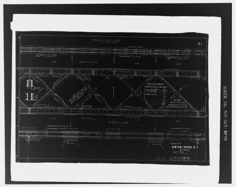 File:Photocopy of original structural shop drawing, Passaic Rolling Mill Company, 1892-1893, (original in possession of New York City Department of Transportation), lattice girder HAER NY,31-NEYO,175-79.tif