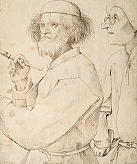 Bruegel önarcképe, mögötte egy vevő
